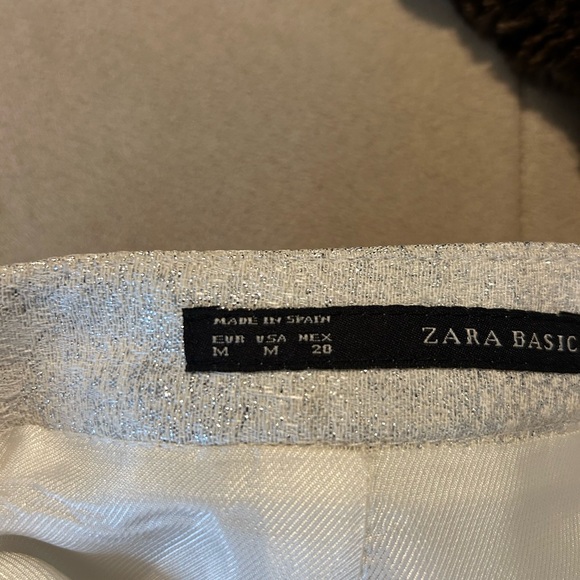 Beautiful Zara ivory and Silver Pleated Mini Skirt❤️M - Picture 12 of 14